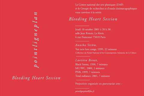Soirée Bleeding Heart Session Jeudi 18 octobre 2001. La fémis