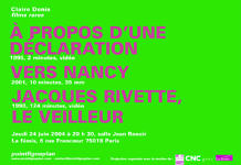 Soirée Claire Denis - Jeudi 24 juin 2004. La fémis