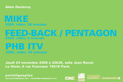 Soirée Alain Declercq Jeudi 24 novembre 2005. La fémis